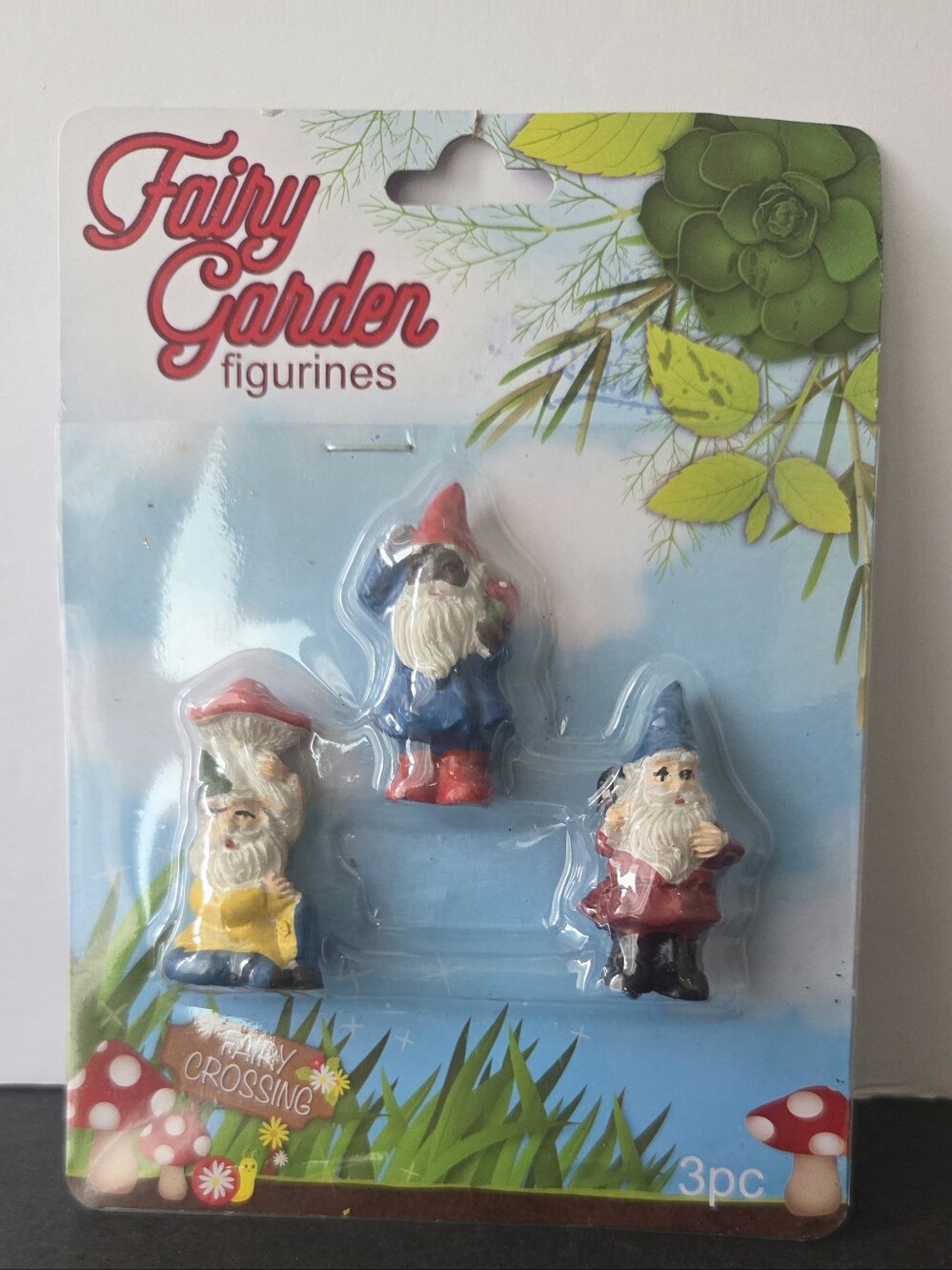 Fairy Garden Gnome Resin Figurines 3-Pack